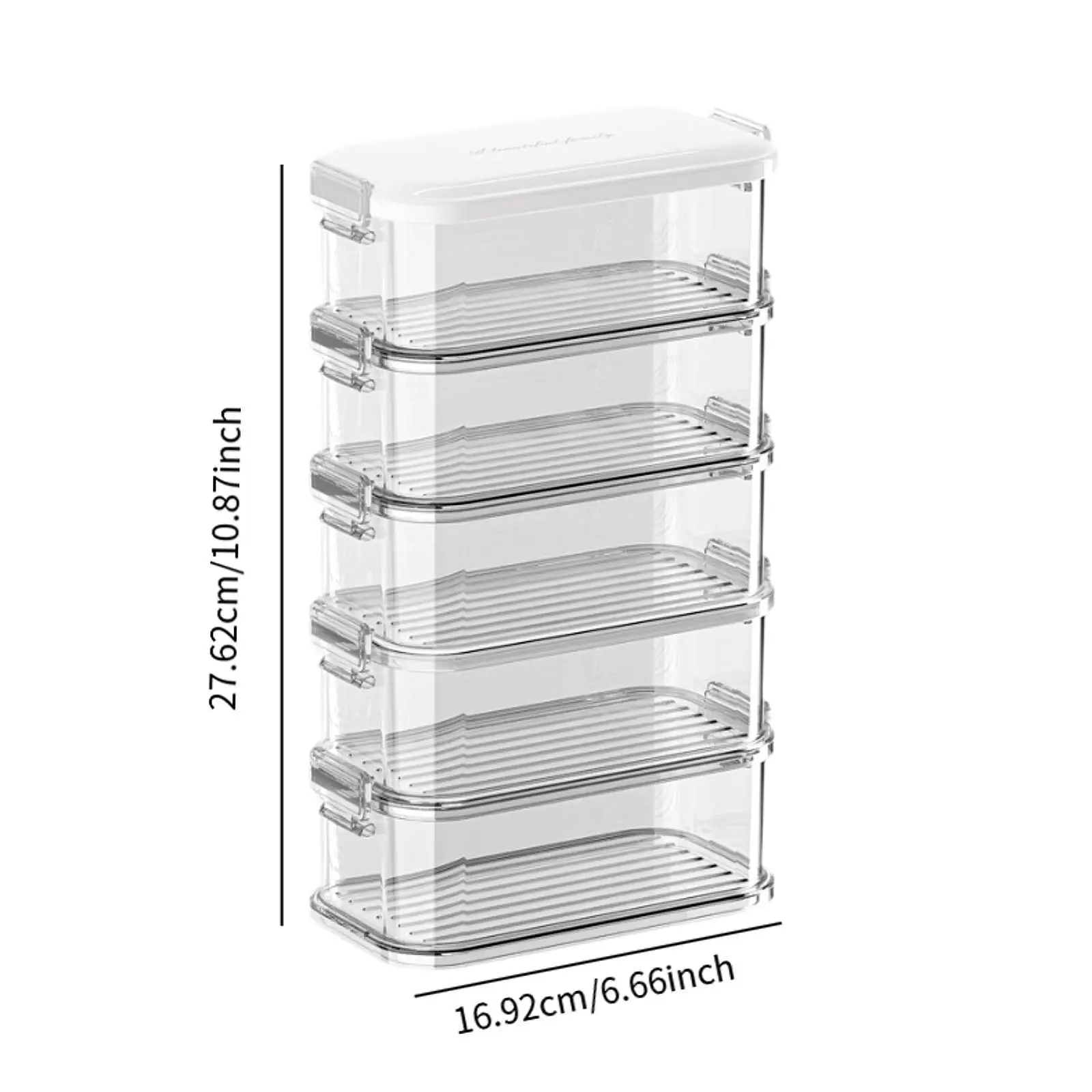 Snack Box Fridge Organizer Bin with Lid Practical Food Fresh Box Refrigerator