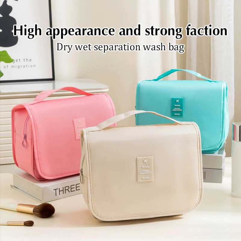 Travel Makeup Bag Waterproof Toiletries Organizer High Quality Women Neceser Bathroom Hook Wash Pouch Hook Storage Bag