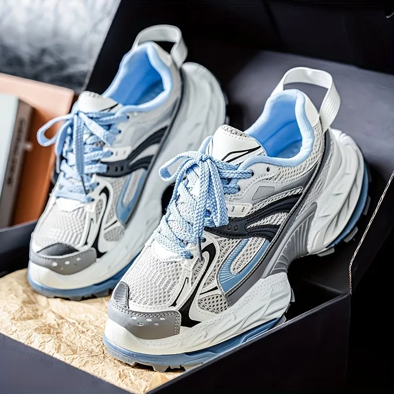 Atmungsaktive Herren-Sneaker mit dicker Sohle, Chunky-Style, Ah Gan Herrenschuhe, lässige, höhenverstellbare, beliebte Turnschuhe – Detail 6