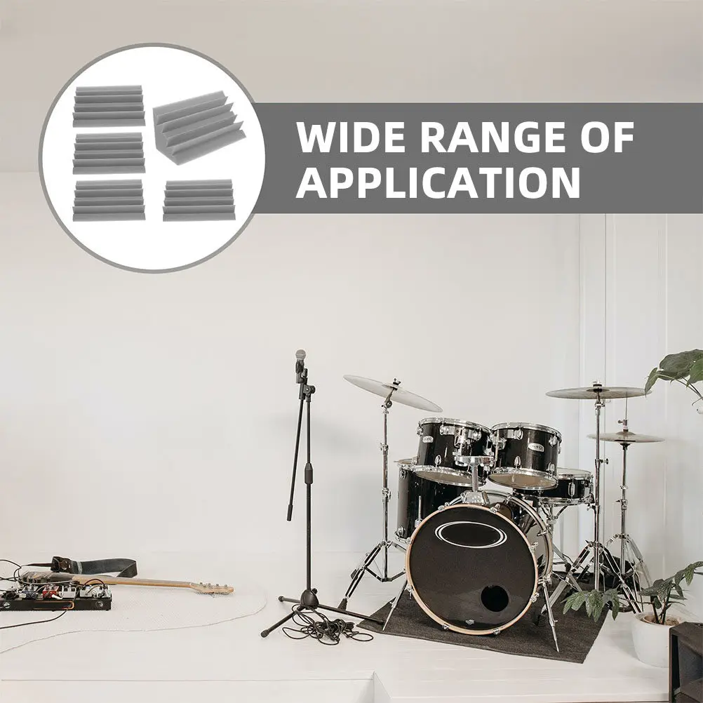 10 Paneles Acústicos Absorbentes de Sonido para Paredes, Material de Aislamiento Acústico Negro