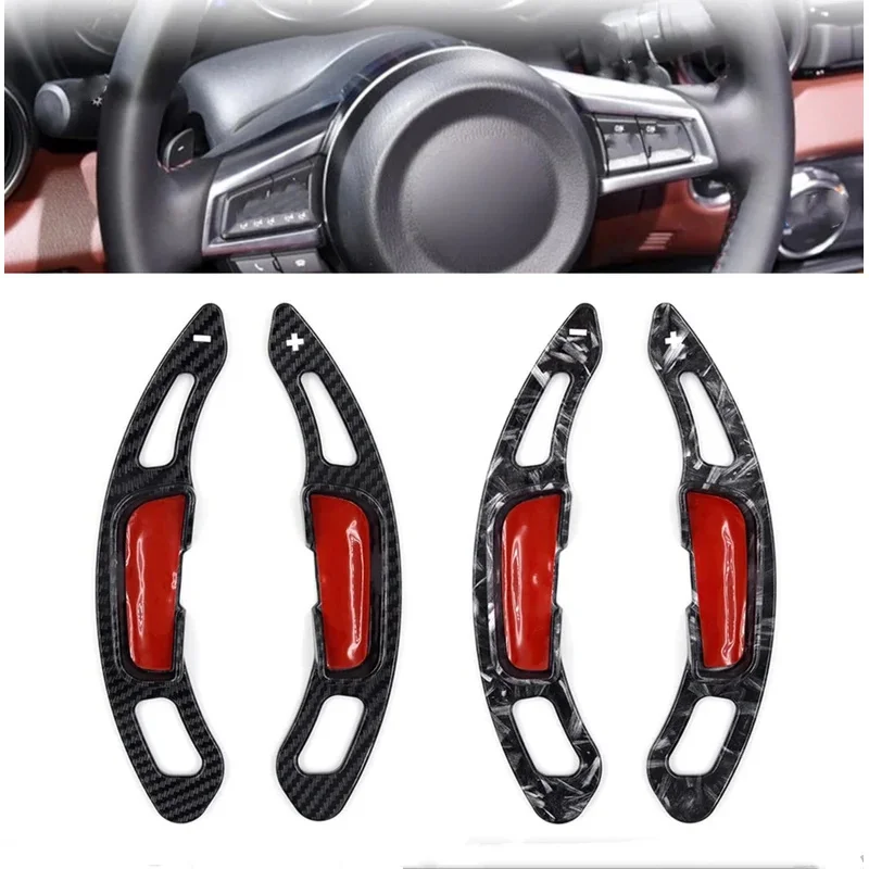 Carbon Fiber Look Car Steering Wheel Shift Paddle Shifter Extension For Mazda 3 6 CX-3 CX-4 CX-5 MX-5