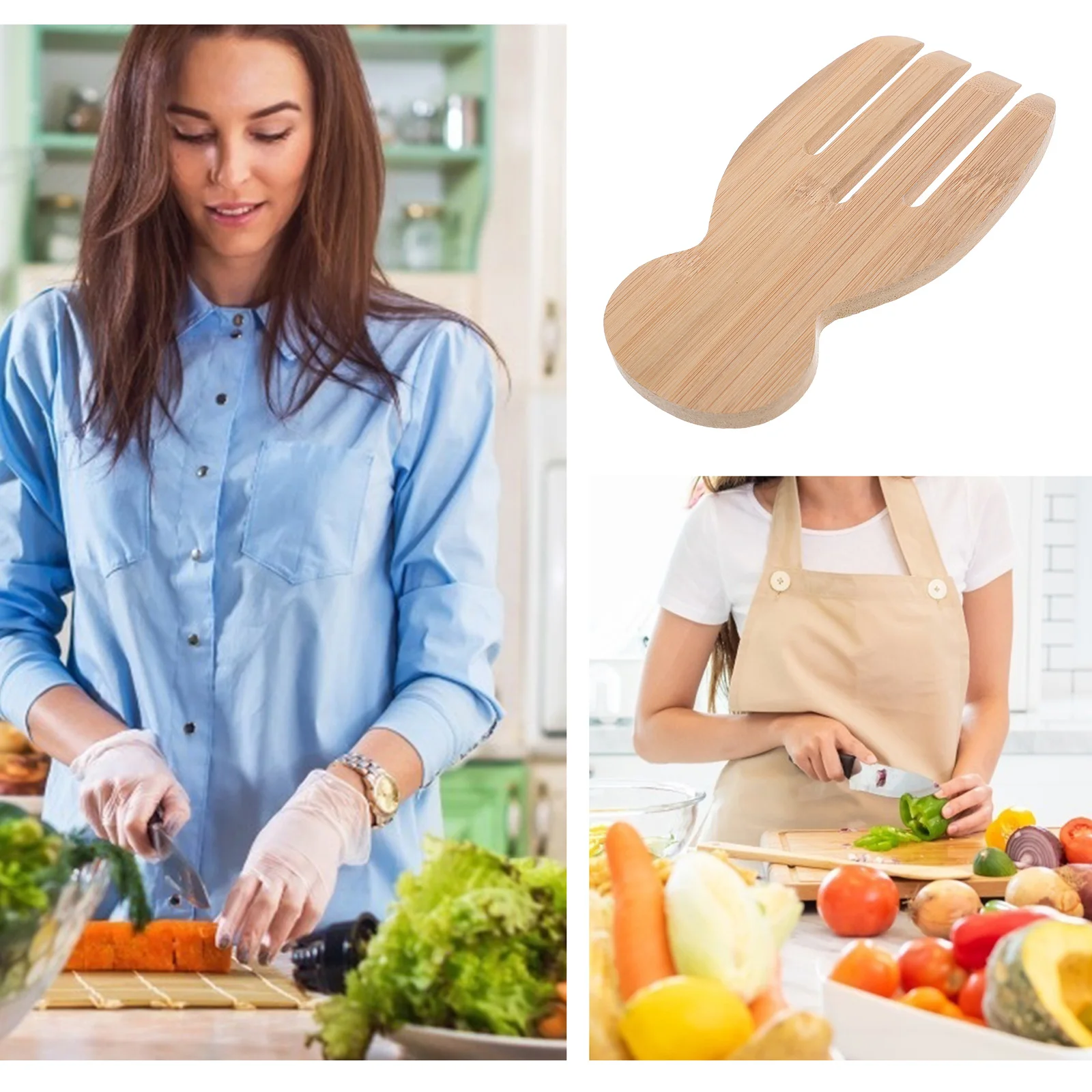 

Bamboo Acacia Wood Utensils Serving Bowls Easy Clean Wooden Tableware Bamboo Salad Serving Utensils Salad Tools