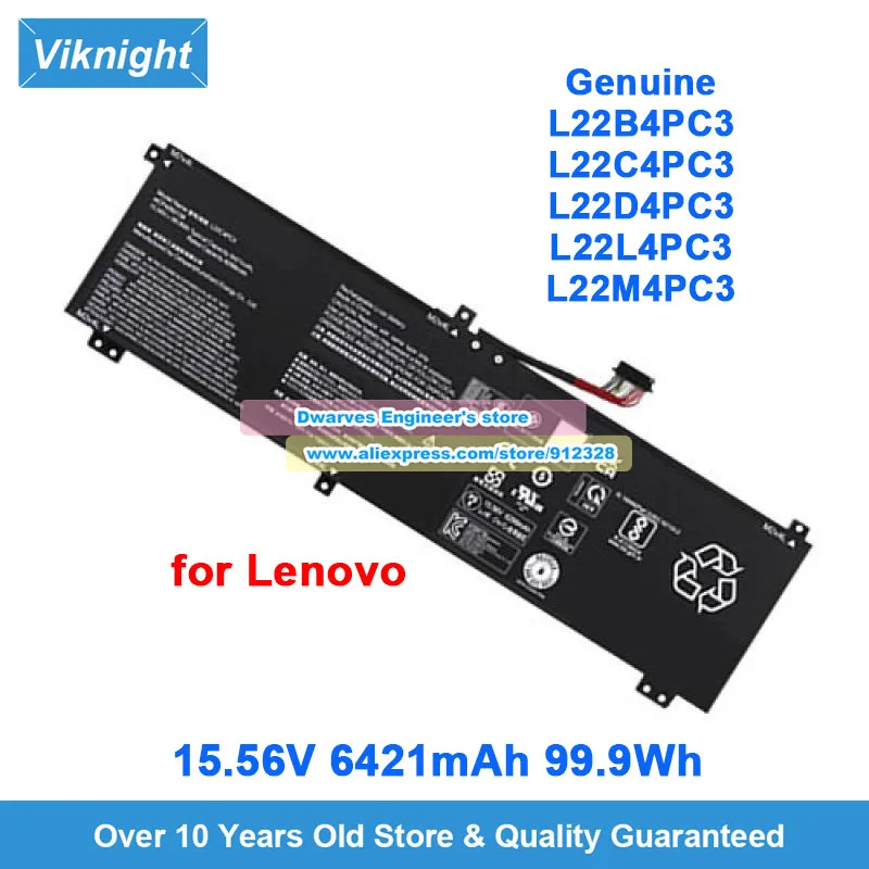 Genuine L22C4PC3 Battery 15.56V 6421mAh 99.9Wh for Lenovo Legion Slim 7 16IRH8 82Y300 Laptop Battery L22M4PC3 L22L4PC3 L22D4PC3