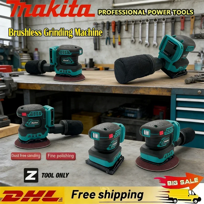 

Бесщеточная аккумуляторная эксцентриковая шлифовальная машина Makita с 3 скоростями, для шлифовки и полировки, совместима с аккумулятором 18В