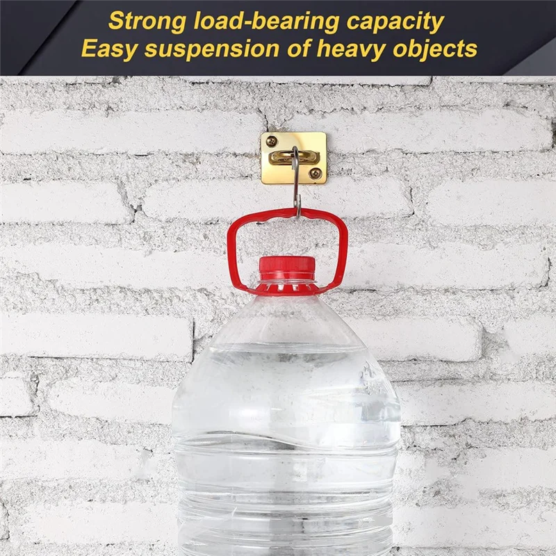 HLZS-Large Loop Wall Plate Metal Post 2 Pcs Gold Rope Safety Barrier Hanging Circle Hook Queue Line For Movie