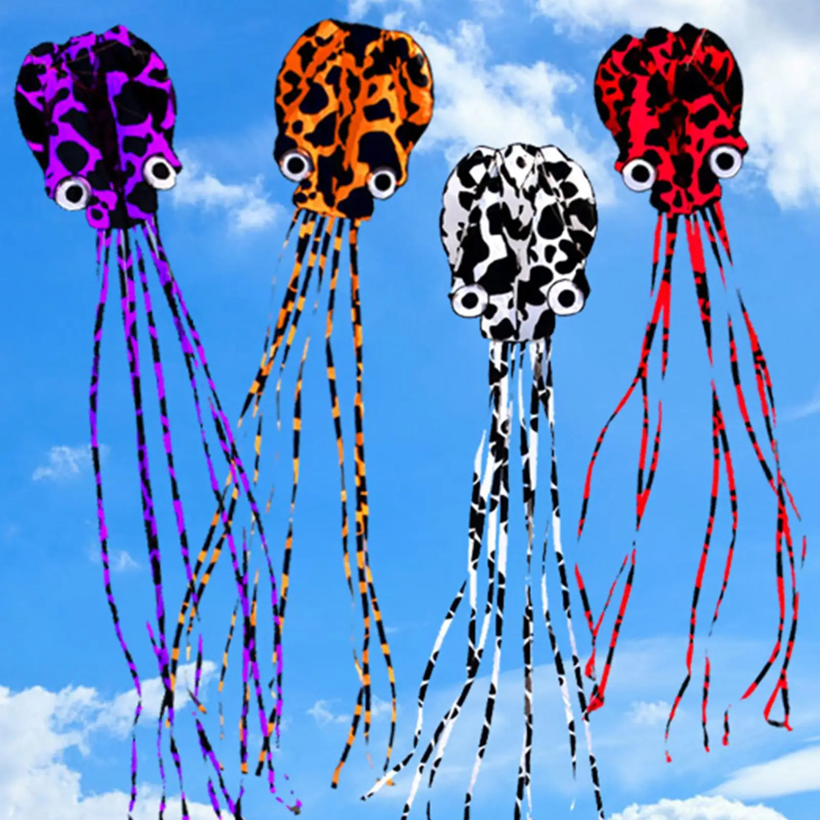 Huge Size Octopus Kite with 98ft Line Long Tail 3D Single Line Kite Sea Animal Kites for Kids and Audlts Outdoor Easy to Fly