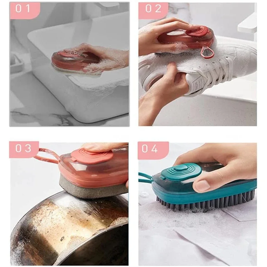 Kitchen Brush Pot Pan Sink Cleaning Bowl Wash Automatic Dispenser liquid scrub brushes for cleaning