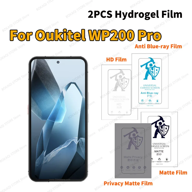 2PCS For Oukitel WP200 Pro WP62 WP60 WP55 Pro WP56 Matte Privacy Hydrogel Film Screen Protector HD Clear Soft Blue Hydrogel Film