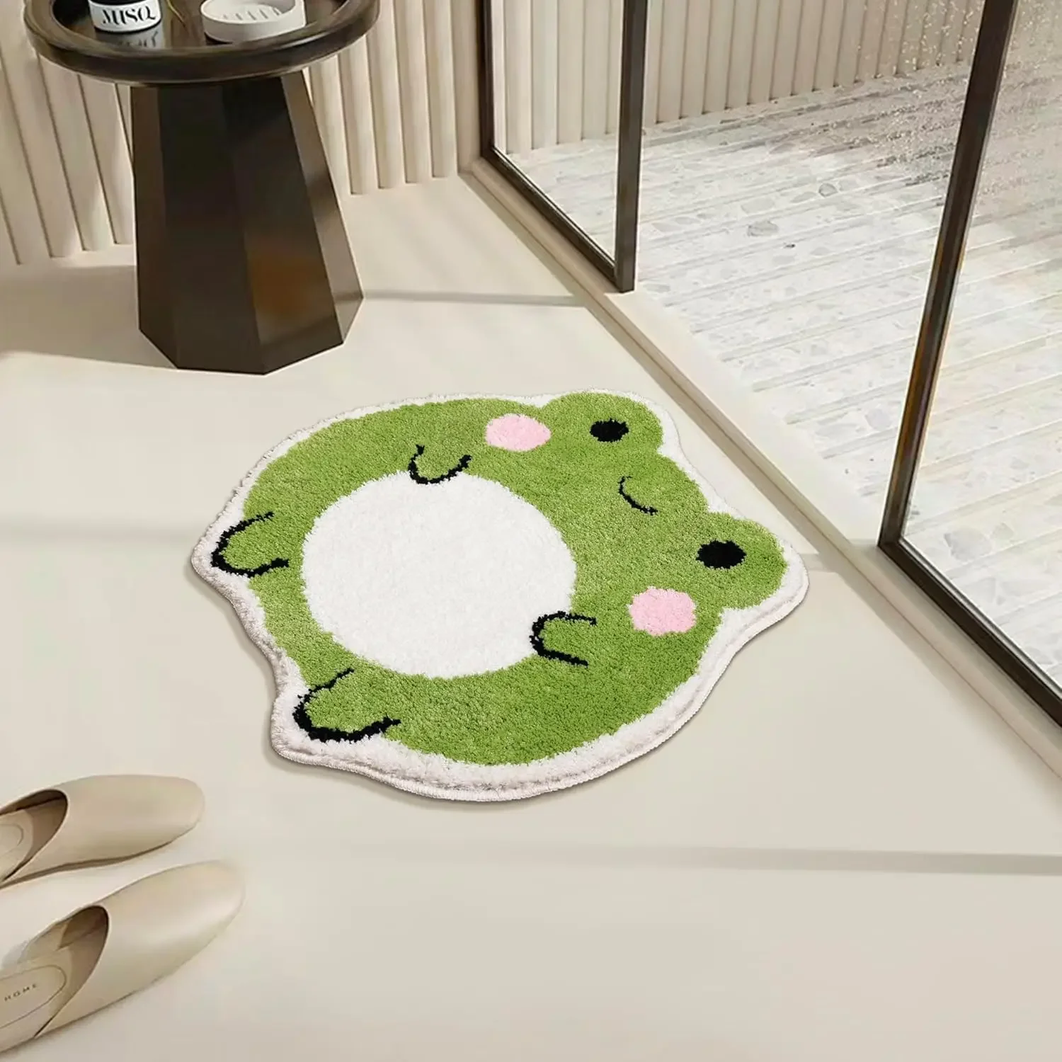 Cute Bath Mat Non Slip Frog Bath Rug for Bathroom,Luxury Absorbent Mats,Machine Washable Shaggy Soft Rugs Bathroom Decor