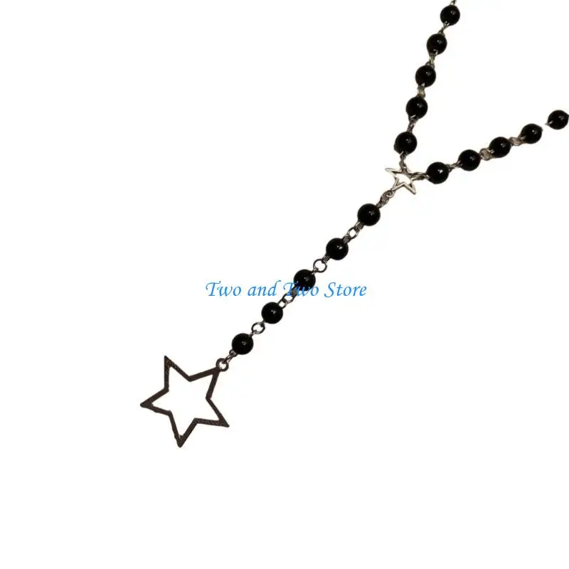 قلادة قلادة HX6F Fashion Star Flower Netlace Simple Clavicle Chain Netlace Jewelry