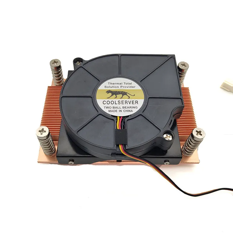 Leopard 1U Active CPU Cooler Pure Copper AM4 PWM Temperature Control Cooling Fan AMD Multi‑Platform Desktop CPU Radiator