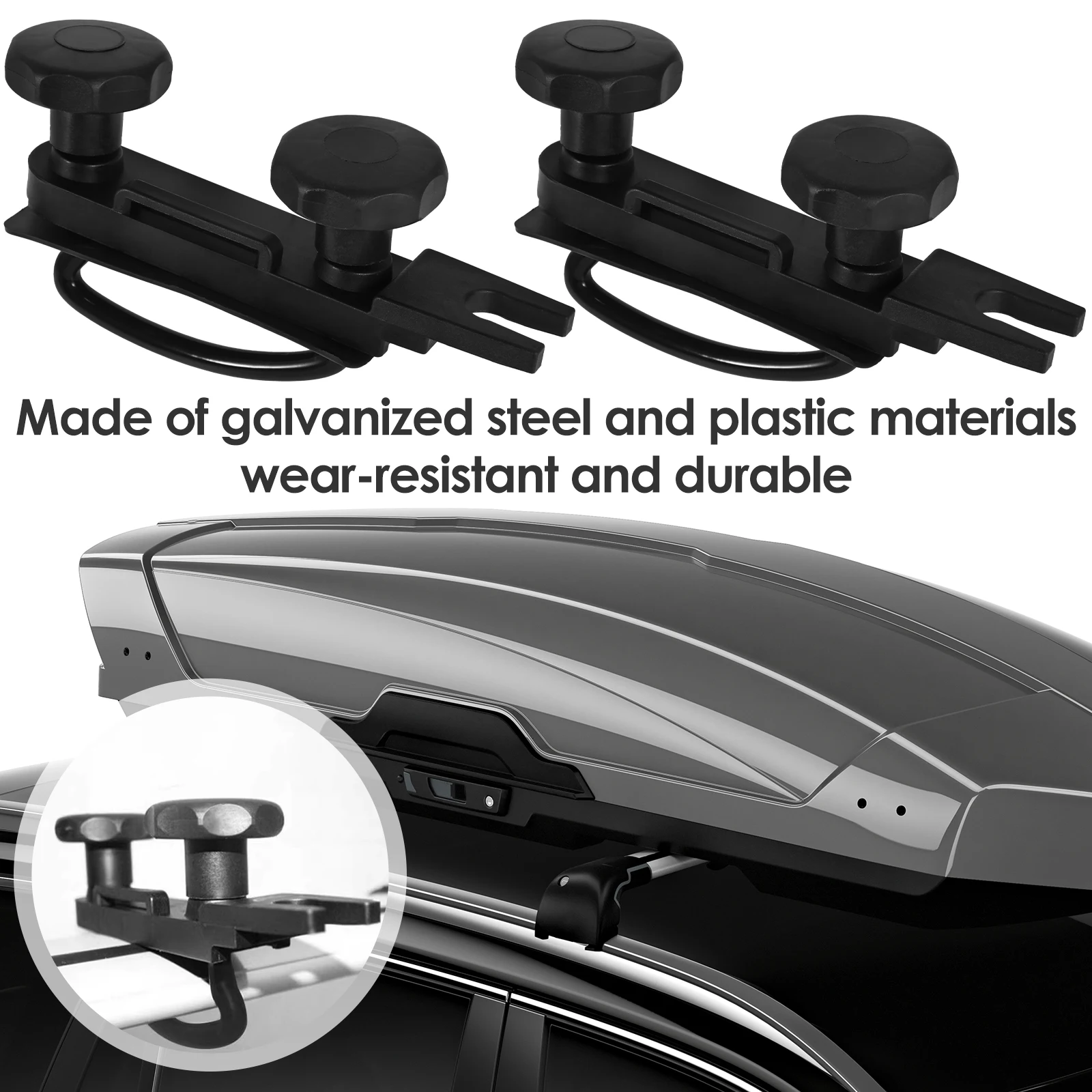 Car Roof Rack Luggage Accessories Roof Box U-Bolt Clamp Kit Road Bike Front Fork Quick Release Fixed Clip Mounting Car