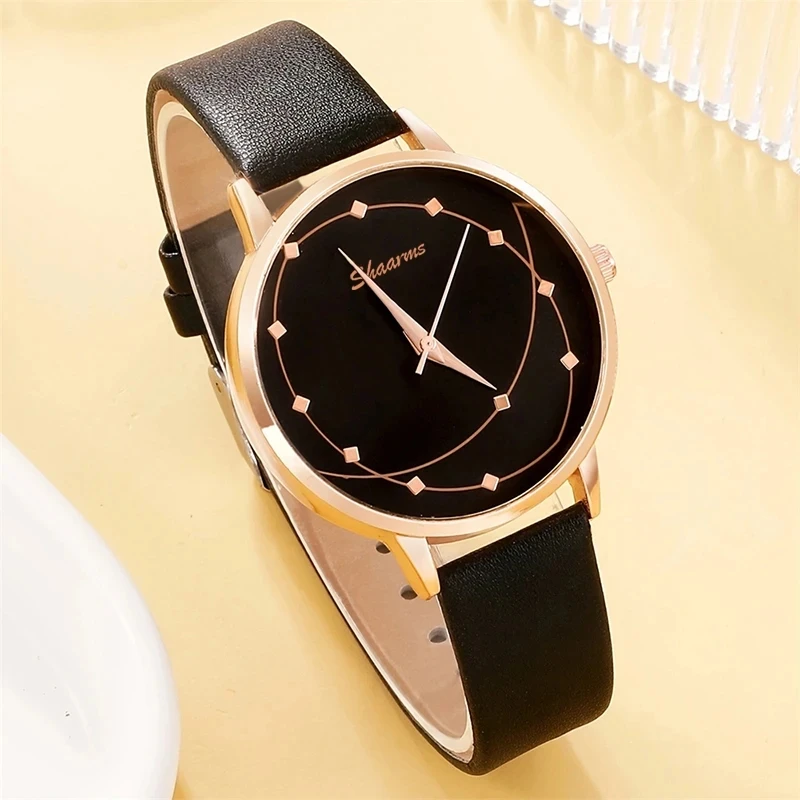 5pcs Set Women Fashion Watch Casual Leather Belt Watches Ladies Starry Sky Dial Quartz Wristwatches Dress Clock Reloj Mujer