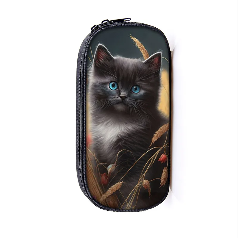 Kawaii Kitten Print Pencil Case Felinae / Ragdoll Cat Cosmetic Bags For Teenager Casual Pencil Box Women School Cases Supplies