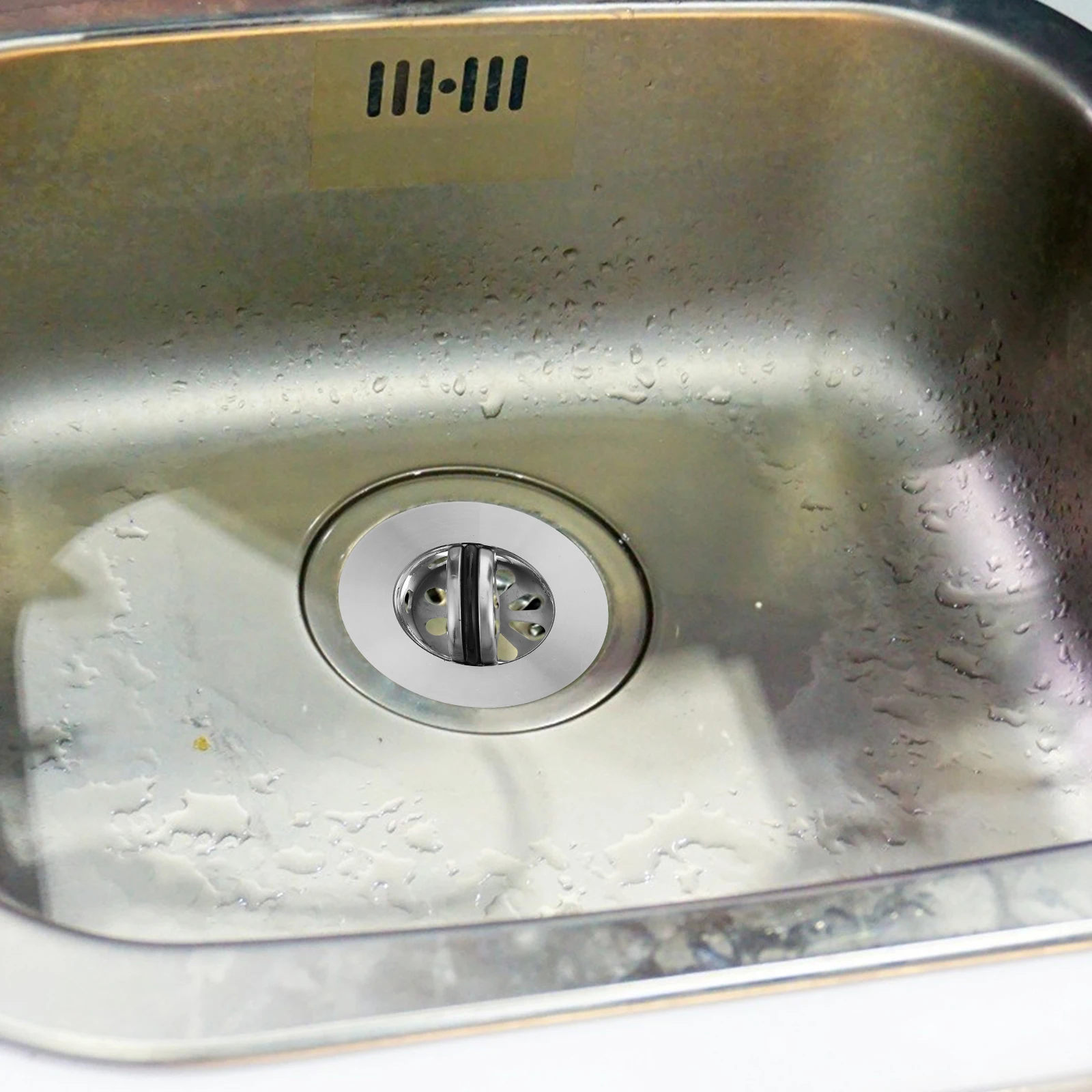 2 pcs Stainless Steel Kitchen Sink Filter Basket Strainer Drain Stopper Adjustable Width Depth Modern Round Design Durable