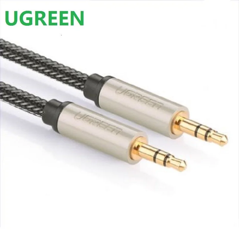 Ugreen AUX Audio Cable Black Weaving Jack 3.5mm To 3.5 Car Line For Headphone Speaker Stereo