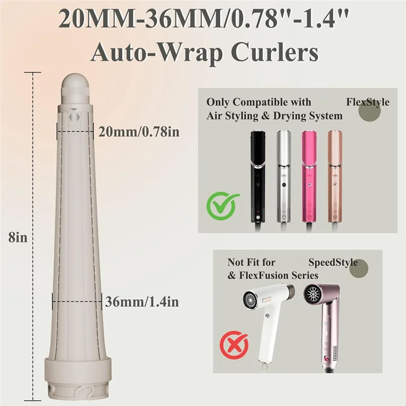 WHYY-Botti conici per ferro arricciacapelli lunghi per Shark Flexstyle, bigodini per ferro arricciacapelli con avvolgimento automatico per creare onde classiche naturali