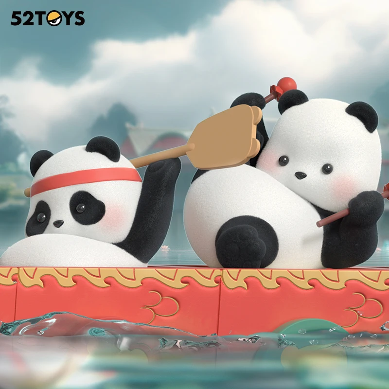 52TOYS Blind Box Panda Roll Dragon Boat Racing, Mystery Box, random Collectible Toy Desktop Decoration Panda Gift for Birthday