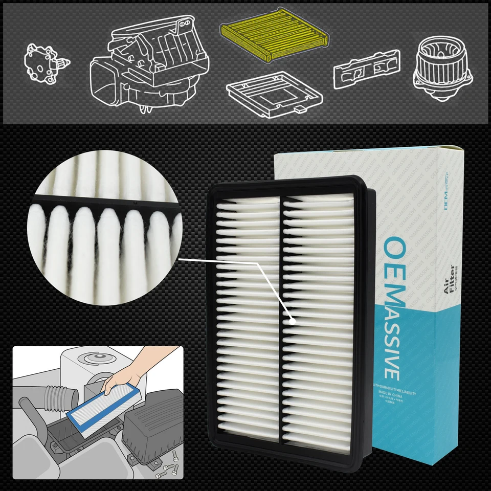 OEMASSIVE Engine Air Filter For Mazda 3, 6, CX-5 2014-2018 – Replaces PE07-13-3A0