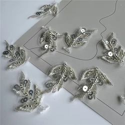 White Beaded Applique DIY Bride Lace Patch Repair