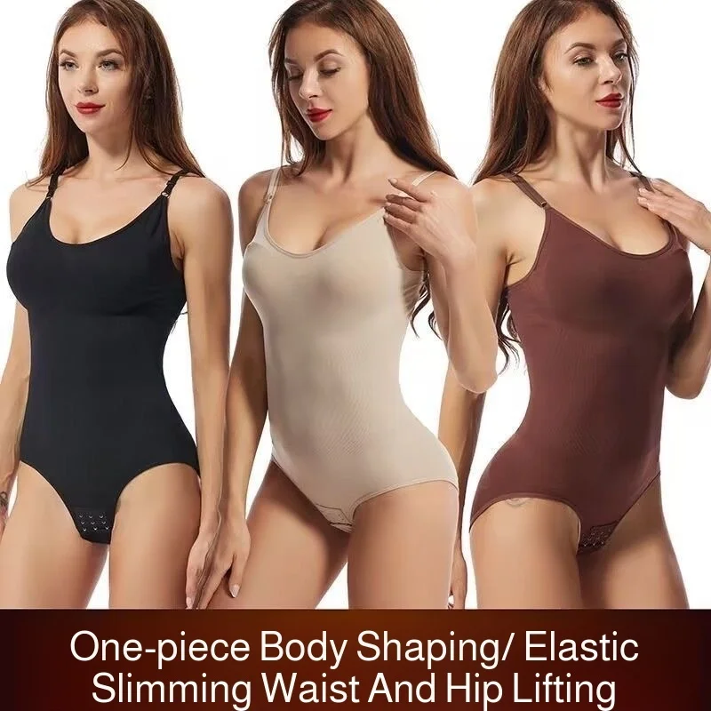 Women's Shapewear Tummy Tuck Seamless Bodysuit With Chest Pad Corset Seamless Shapewear