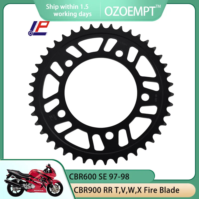 

OZOEMPT 525-43T Motorcycle Rear Sprocket Apply to CBR600 SE,FV,FW,F,F-B,C,D,E CBR900 RR T,V,W,X Fire Blade