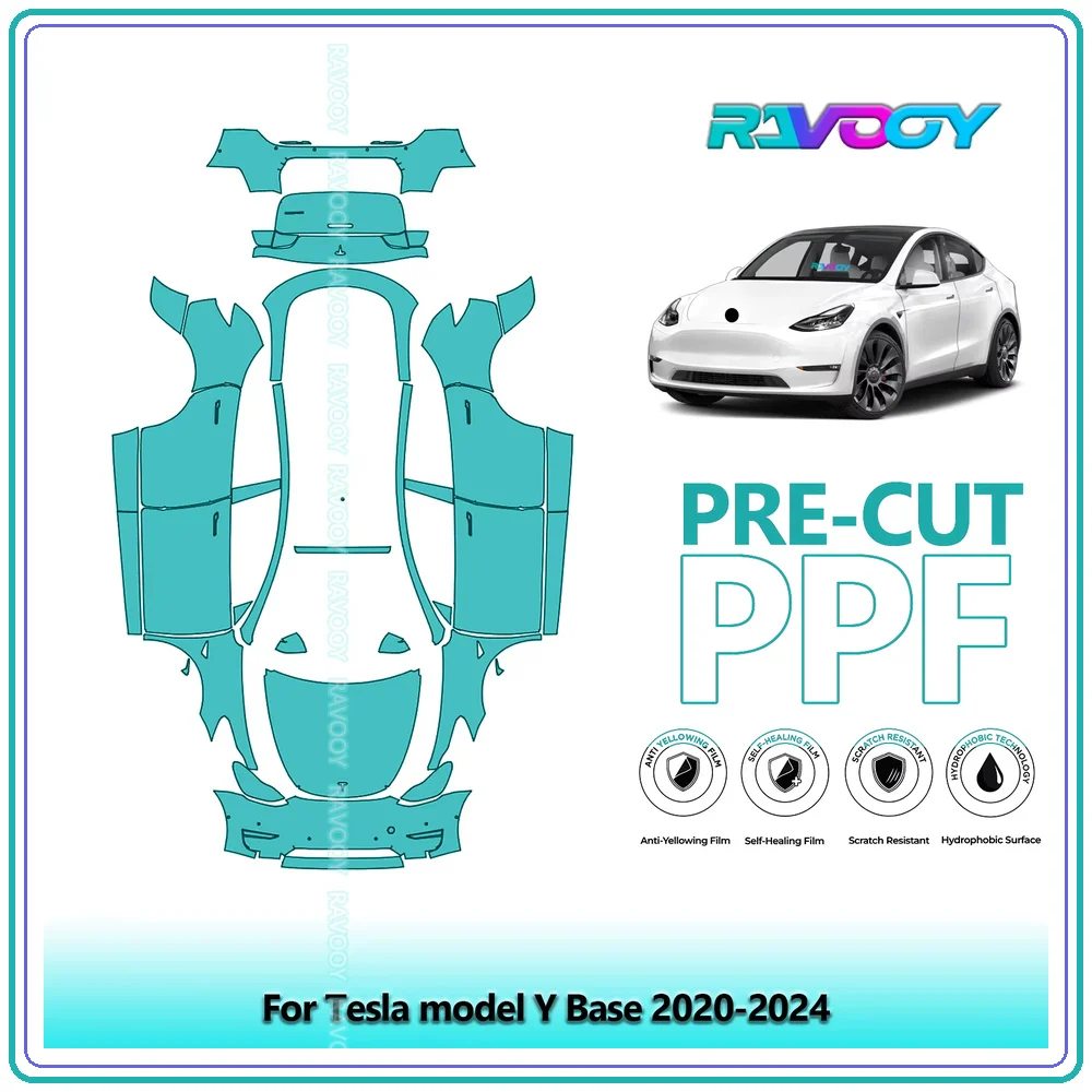 For Tesla model Y Base 2020-2024 Precut TPU Paint Protection Film PPF Full Body Kit Clear Bra Stone Guard EU UK