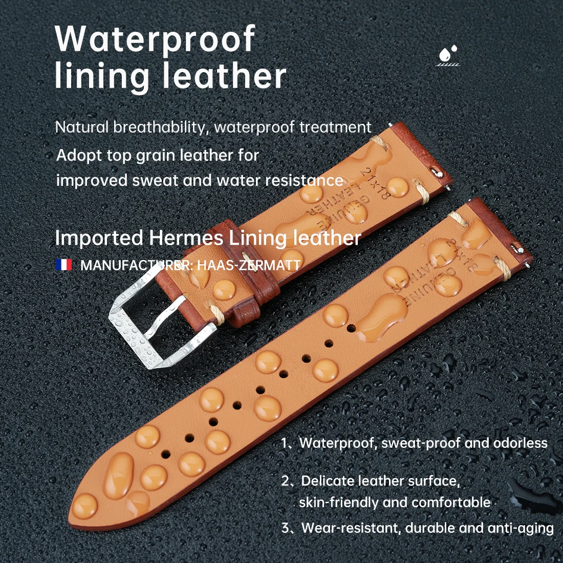 Omega luxury Leather Watch Strap For SEAMASTER SPEEDMASTER Accessories Watchbands Italian Vegetable Tanning Leather Watch Band