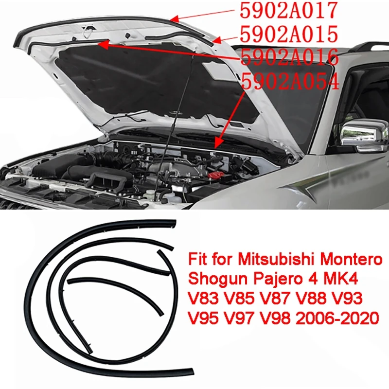 

Car Hood Weatherstrip Bonnet Rubber Seal For Mitsubishi Pajero 4 MK4 V83 V85 V87 V88 V93 V95 V97 V98 2006-2020