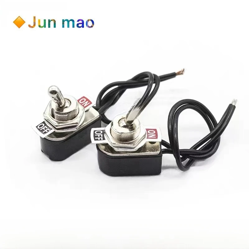 1PCS High quality small wired toggle switch with 2nd gear ON-OFF handle, compact boat shaped toggle switch, 3A wire length 15cm
