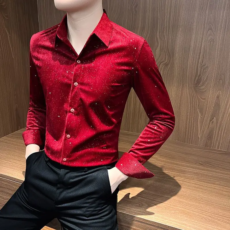 

Men's Highlight Shirt Stylish Long Sleeve 2026 Design Casual New Style Slim Fit Cool Shirt Men's Fashion Casual Wear