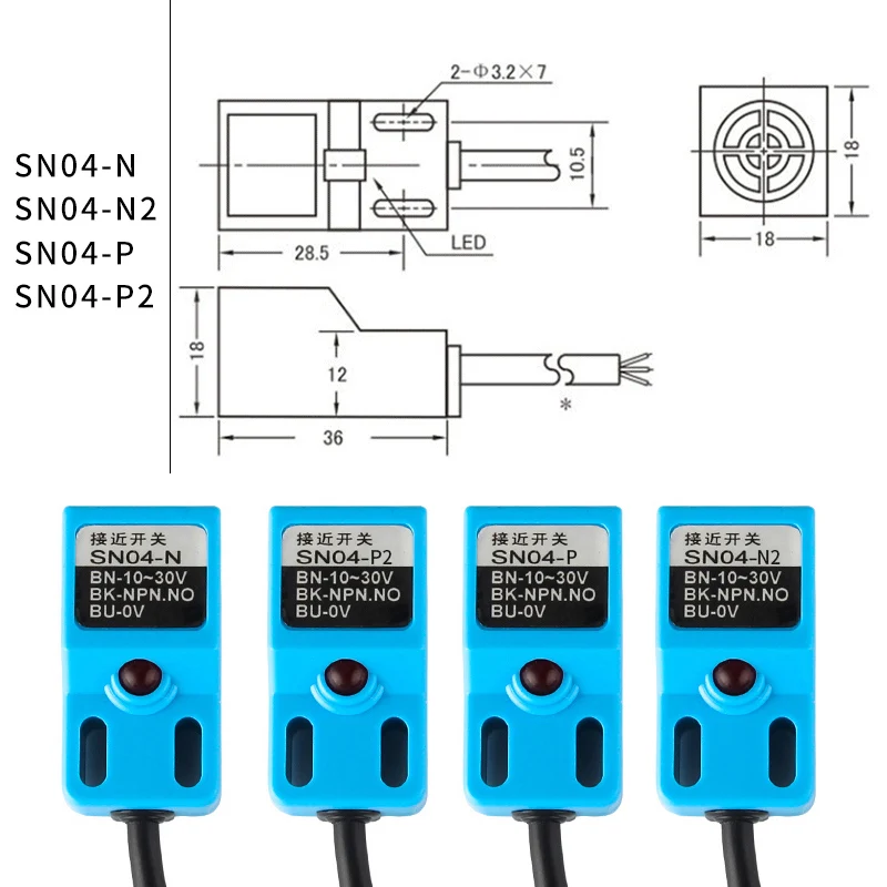 SN04-N SN04-N2 SN04-P SN04-P2 SN04-Y Proximity Switch Detection Distance 4mm Auto Leveling Position Sensor Photoelectric switch