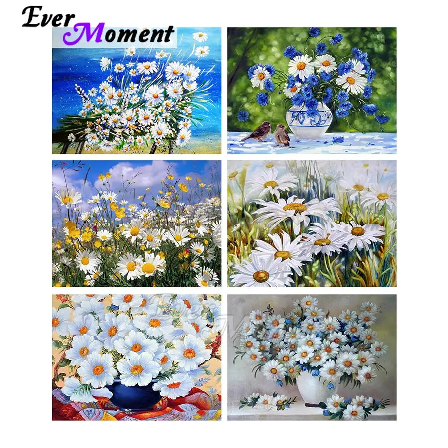 

Ever Moment Diamond Painting Blue And White Flower Square Resin Drill Home Wall Decoration Handicrafts Art DIY Gift S2F2678