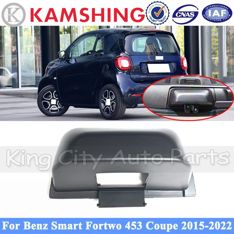 

CAPQX Rear Door Trunk Boot Lock Latch End Protective Cover For Benz Smart Fortwo 453 Coupe 2015-2022 Tailgate Hole Cap Lid