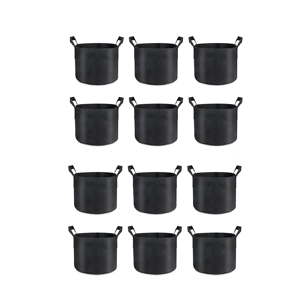 

12-Pack Grow Bags 5 Gallon, Thick Fabric Planter Bags for Vegetables, Sturdy Handles & Reinforced Stitching