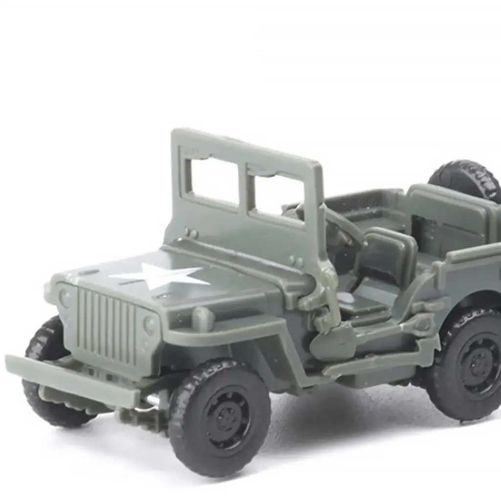 2PCS Plastic 4D Assembly Model Kit 1:72 Scale Truck with Trailer Set Building Model Collections Keepsake