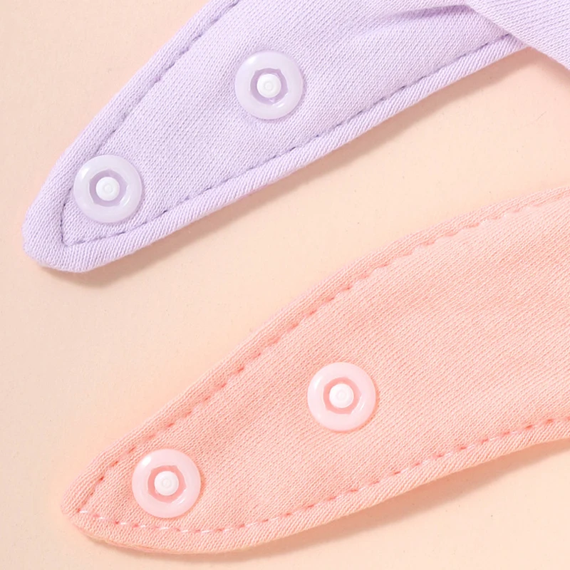 Baby cotton saliva towel baby double button triangle towel children newborn super soft bib three-piece pack