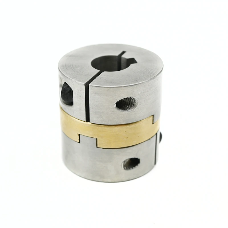 Aluminum Bronze Slider Clamping Coupling Stainless Steel Flexible Jaw Couplings CNC Shaft Coupler OD38 L40 with Keyway tenon