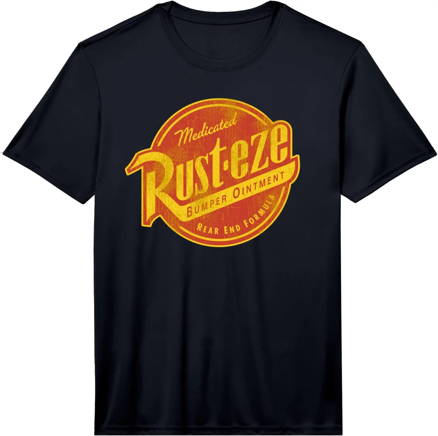 Pixar Cars Vintage Rust-Eze Ointment Faded Logo Performance T-Shirt Premium heavyweight pure cotton—stylish, versatile, and unisex; a perfect Christmas gift suitable for year-round wear.