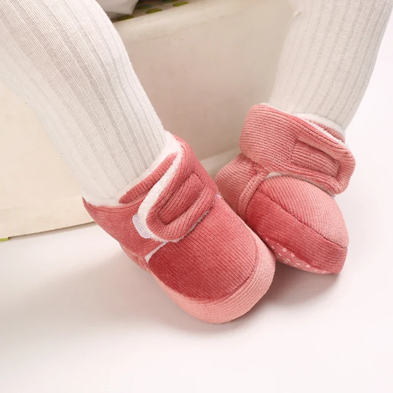Winter Baby Baumwolle Schuhe Dicke Plüsch Schnee Stiefel Weiche Casual Wanderschuhe für 0-18 Monate Alt Bequeme Kleinkind Schuhe – Detail 35