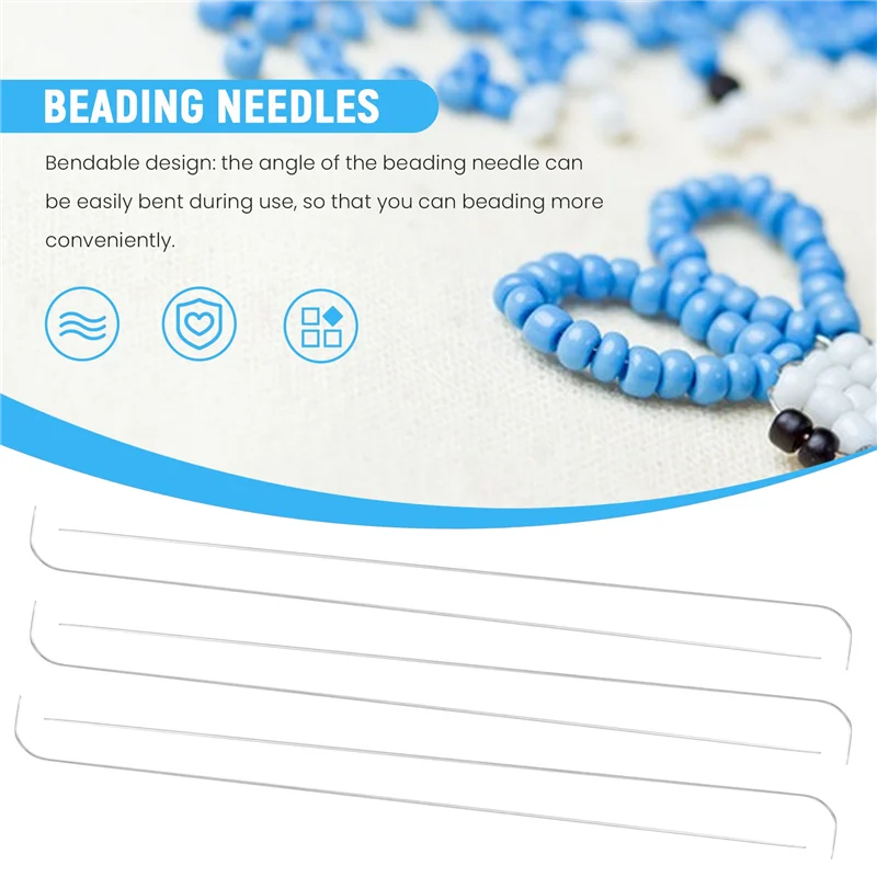 J1UL1N 10 Pieces 6 Inches Curved Beading Needle Stainless Bead Spinner Needle String Bead Needle For Spin And String Bead