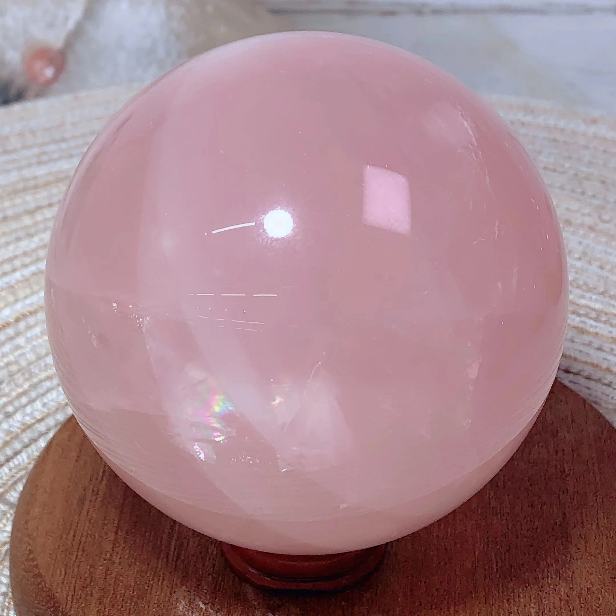 Healing High Quality Natural Crystals Rose Quartz Rainbow Sphere Polished Energy Home Decorations Ornament Mineral Room Decor