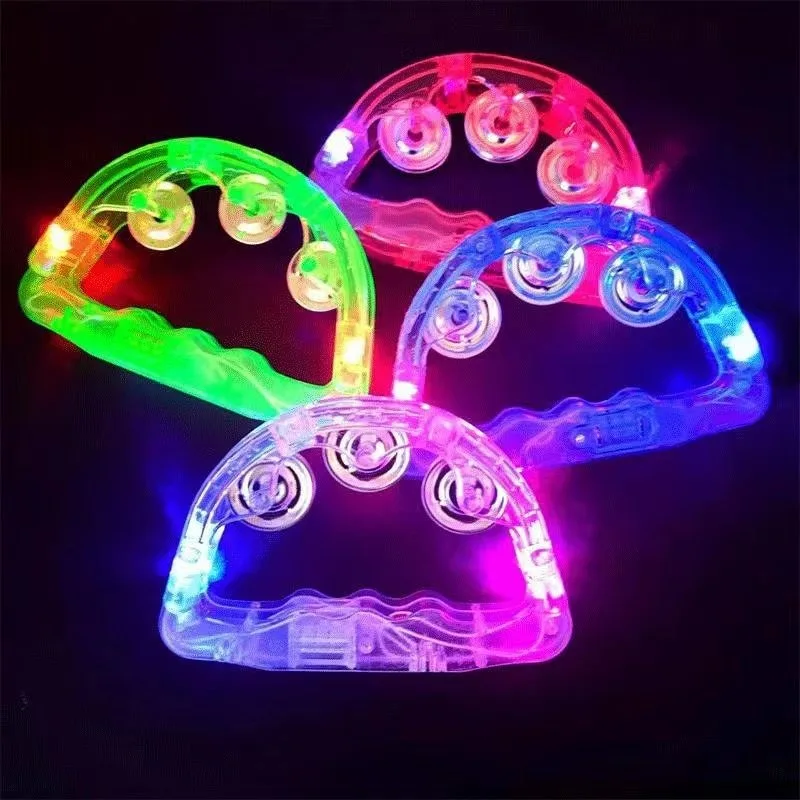 Light Up Hand Bell Colorful Flash Bell Shiny Glowing Handheld Rattle Bar Atmosphere Concert Cheer Support Prop Party Interactive