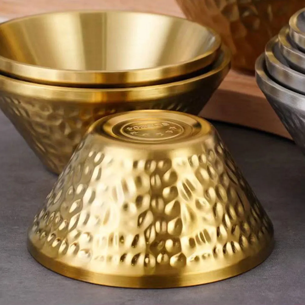 

Hammered Texture Salad Stainless Steel Multi-Function Serving Bowl For Cereals Fruits Rice Noodles Dessert Kitchen Food