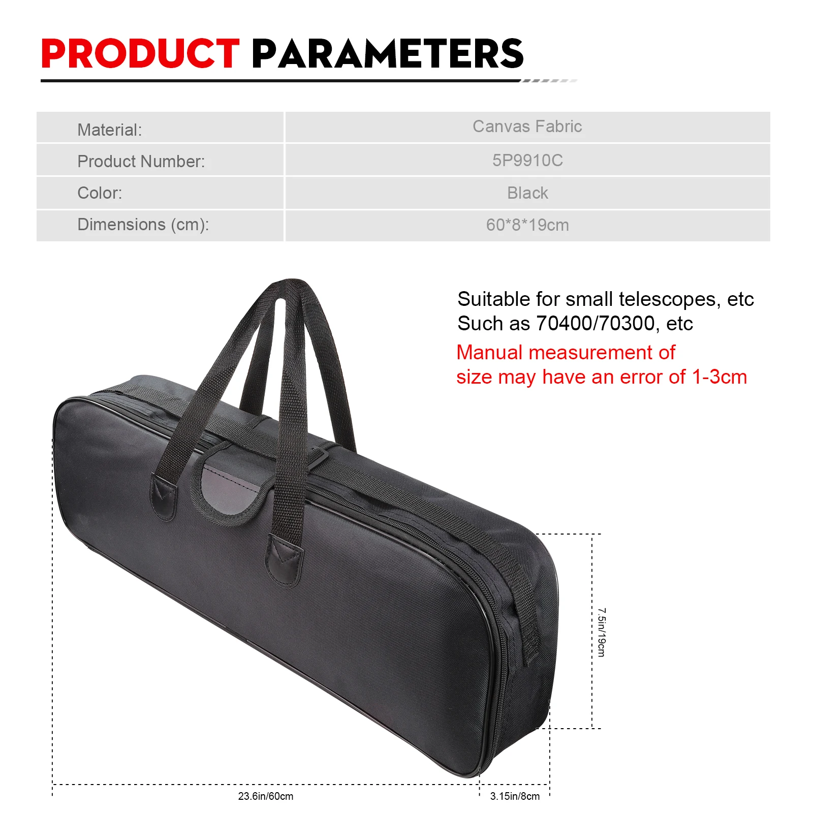 Small Telescope Bag, Large Telescope Travel Bag for for Telescope Tube & Tripod,Storage for Telescope Accessories​ - view 6