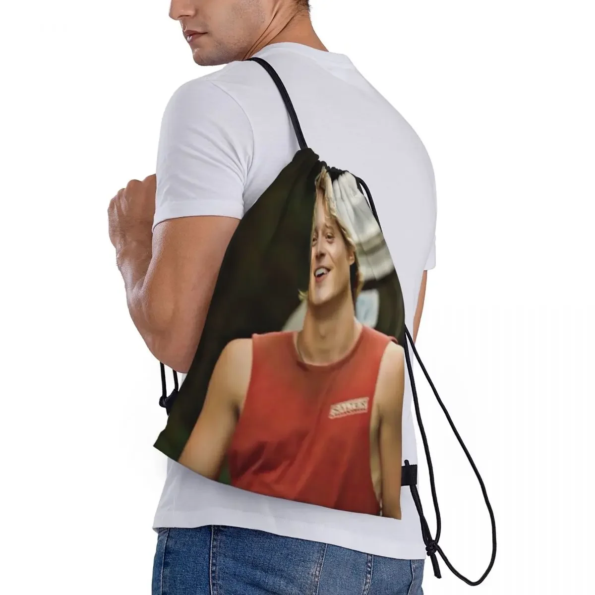 Custom JJ M-Maybank Poster Drawstring Backpack Sports Gym Bag for Men Women TV Series Outer Banks Shopping Sackpack