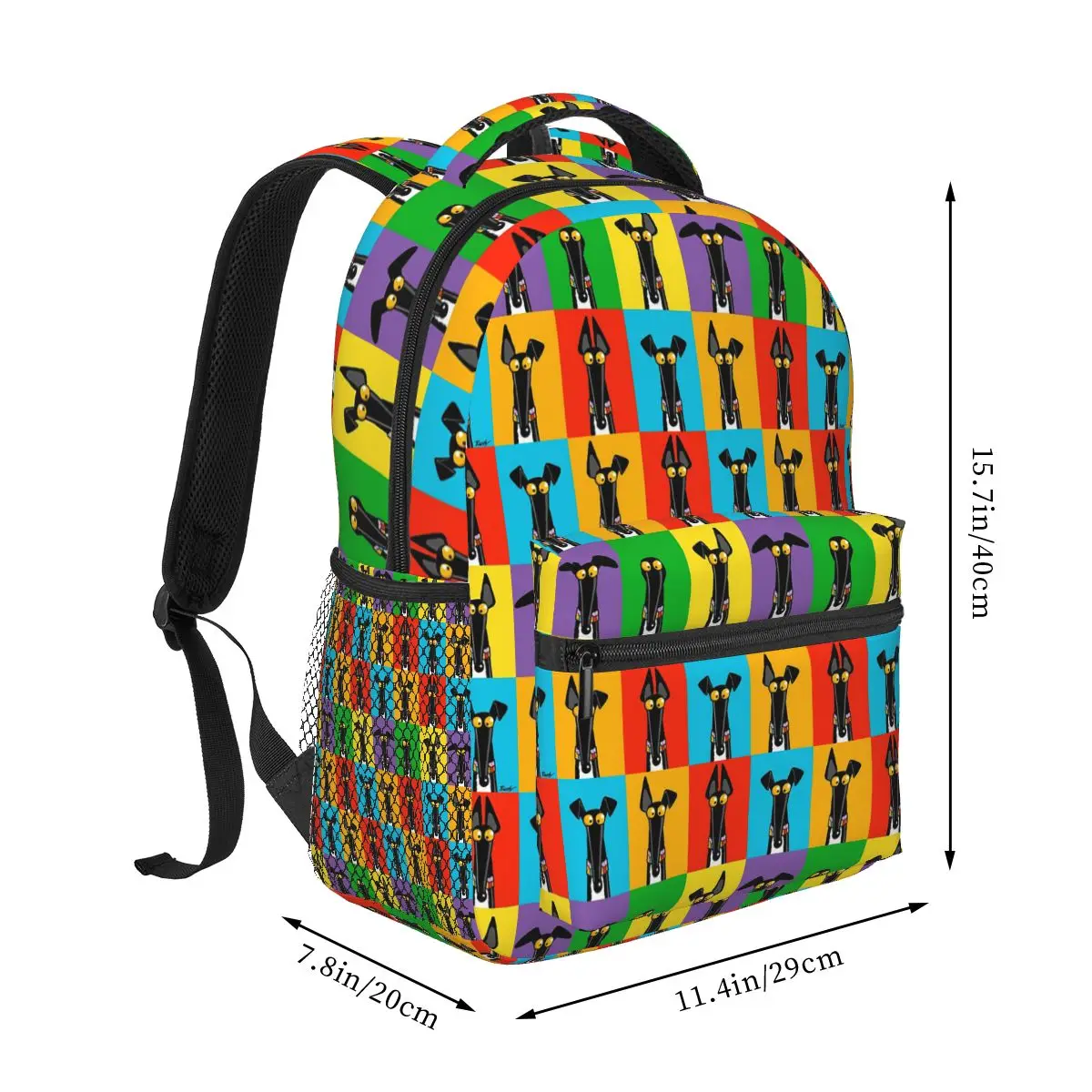 Greyhound Cartoon Animal Backpack Hot Sale Daypack Large Capacity Boys Girls BookBag School Bag Shoulder Bags for Men Women