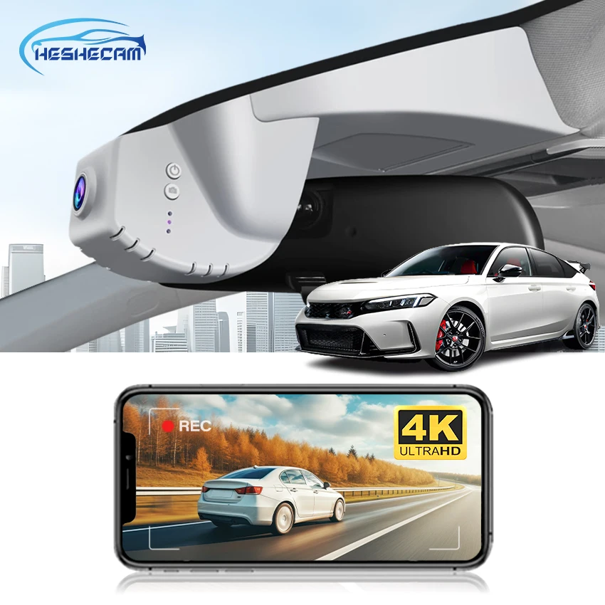 HESHECAM 4K Dash Cam for Honda Civic 11th Gen 2022-2025 Sedan,Hatchback,Si & Acura Integra, Night Vision, OEM Style DVR Camera