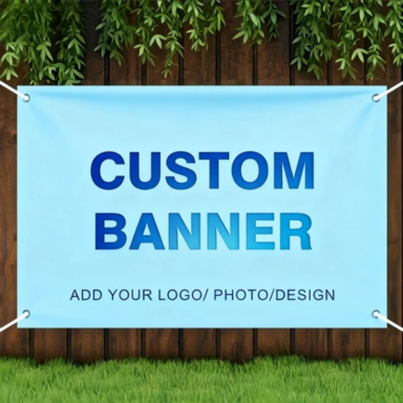 Customizable Photo Banners with Grommets on Each Corner. Polyester Fabric Perfect for Both Indoor and Outdoor Decoration