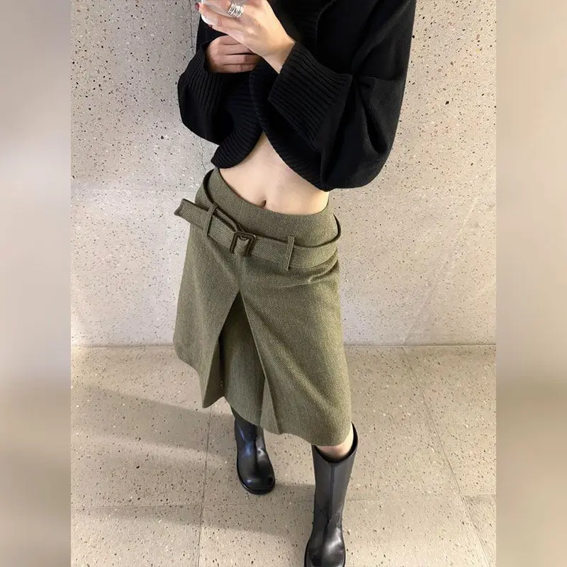 Design Mid-skirt 2026 Spring Temperament Women's Elegant A-word Skirt
